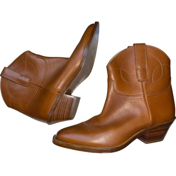 Ralph Lauren Purple Label Collection NEW ankle cowboy riding boots 7 1/2 B ITALY - Picture 4 of 9